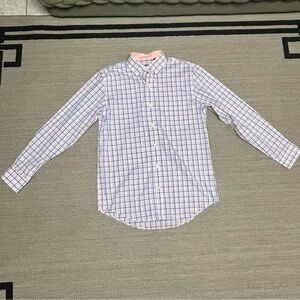 Izod Men's Orange and Blue Button Down Shirt